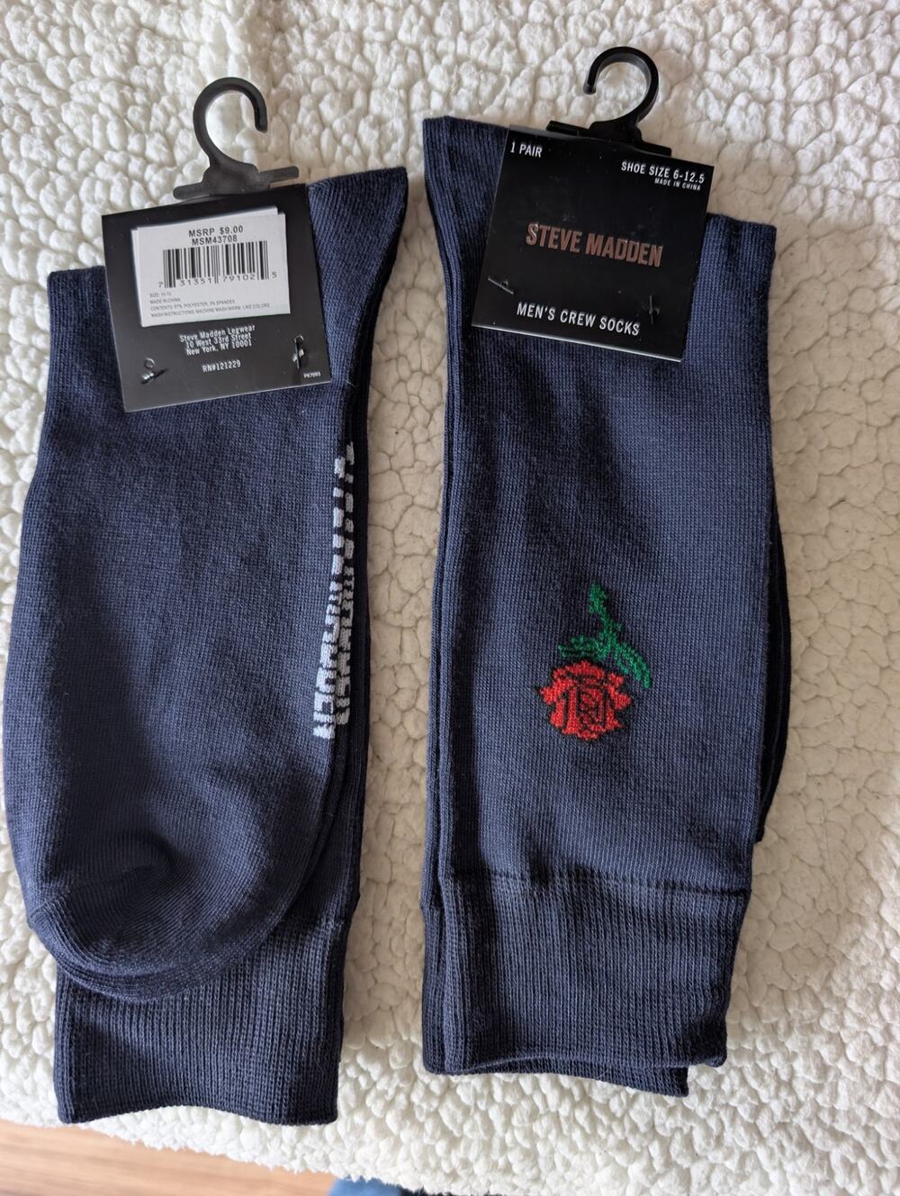 New Steve Madden Mens Crew Socks 10-13